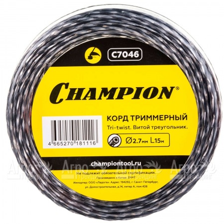 Корд триммерный Champion Tri-twist 2.7мм, 15м (витой треугольник)  в Калининграде