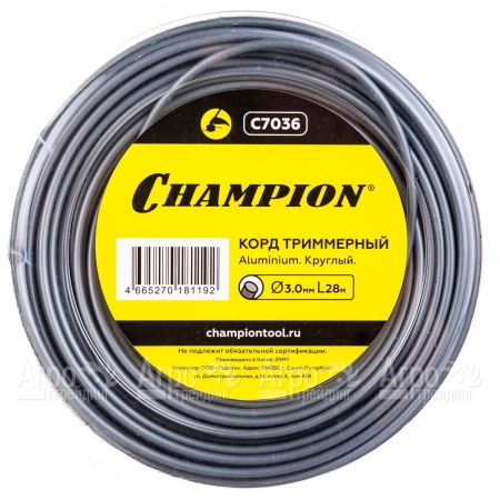 Корд триммерный Champion Aluminium 3.0мм, 28м (круглый)  в Калининграде