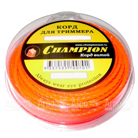 Корд триммерный Champion Twisted Square 2.4мм, 12м (витой квадрат) в Калининграде