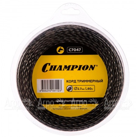 Корд триммерный Champion Tri-twist 2.7мм, 60м (витой треугольник)+нож  в Калининграде