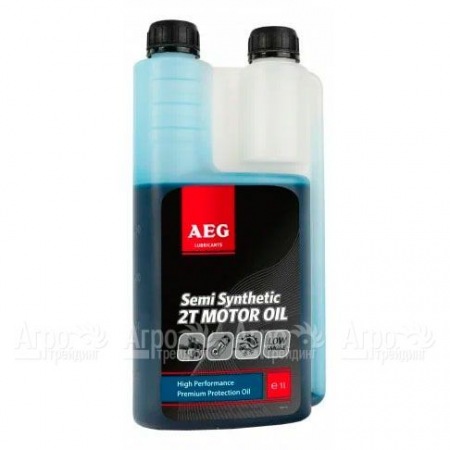 Масло п/с с дозатором AEG Semi Synthetic 2T Motor Oil API TC 1 л для 2-х тактных двигателей  в Калининграде