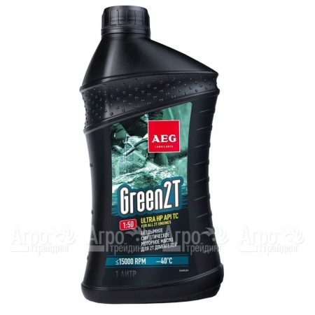 Масло синтетическое AEG Green HP 2T Motor Oil API TC 1 л для 2-х тактных двигателей  в Калининграде