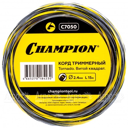 Корд триммерный Champion Tornado 2.4мм, 15м (витой квадрат)  в Калининграде